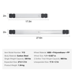 Heavy Duty Furniture Appliances Rollers, 660 lbs Total Load, Extendable Appliance Rollers Mobile Washing Machine Base, Fridge Stand Dolly Movers for Refrigerators, Dryers, Dishwashers, White