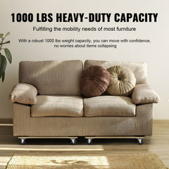 Furniture Dolly, 454kg Each Load Capacity, 2 Packs, 457.2x762mm, 8x76mm PP Swivel Casters, Heavy Duty Hardwood Furniture Moving Dolly, Mover's Dolly, Moving Cart with Wheels for Heavy Furniture