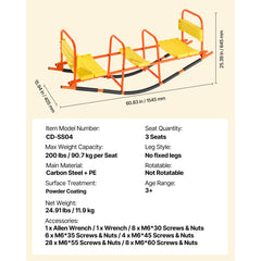 Kids Seesaw 90 kg Capacity Metal Rocking Teeter Totter with Handles