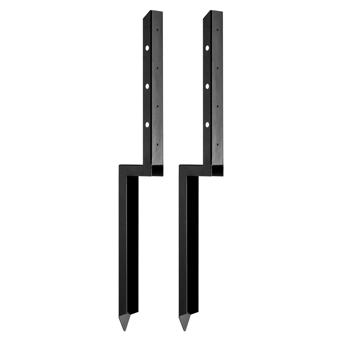 Fence Post Anchor Repair Kit, 2 Pack Inner Diameter 5 x5 cm Heavy Duty Steel Fence Post Support Stakes, Anchor Ground Spike for Repair Tilted, Broken Wood Fence Post