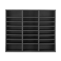 Literature Organizer, 24 Compartments Office Mailbox with Adjustable Shelves, Wooden Mailbox Sorter Medium Density Fiberboard Office Home Classroom Storage for Files, Documents, Papers, Grey