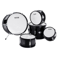 Kids Drum Set, 5-Piece, 406.4 mm Beginner Full Drum Set with Bass Toms Snare Floor Drum Adjustable Throne Cymbal Hi-Hat Pedal and Two Pairs of Drumsticks, Starter Drum Kit for Child Kids, Black