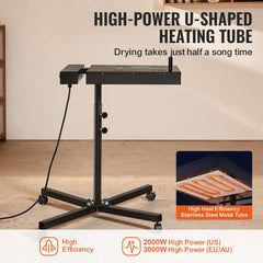 Flash Dryer, 18 x 18 inch Flash Dryer for Screen Printing, 0-750℉ Temperature Control, High Power Silk Screen Printing Dryer with Height Adjustable Stand, 360° Rotation, T-Shirt Curing Machine