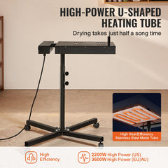 Flash Dryer, 18 x 25 inch Flash Dryer for Screen Printing, 0-750℉ Temperature Control, High Power Silk Screen Printing Dryer with Height Adjustable Stand, 360° Rotation, T-Shirt Curing Machine
