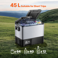 Portable Car Refrigerator Freezer Compressor 45L Dual Zone for Car Home