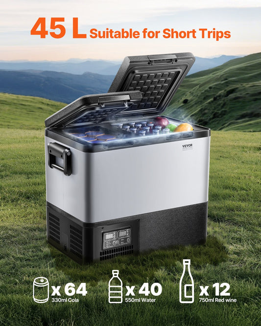 Portable Car Refrigerator Freezer Compressor 45L Dual Zone for Car Home