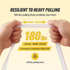 Electric Fence Tape, 1640Ft 500M Polytape Fencing Hot Wire, 3/4" Width 6 Stainless Steel Strands for Reliable Conductivity, UV & Rust Resistance, Portable Polywire for Horse Cattle Livestock