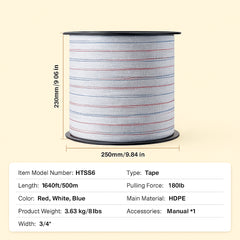 Electric Fence Tape, 1640Ft 500M Polytape Fencing Hot Wire, 3/4" Width 6 Stainless Steel Strands for Reliable Conductivity, UV & Rust Resistance, Portable Polywire for Horse Cattle Livestock