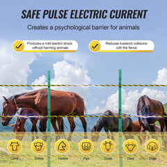 Electric Fence Wire, 3366Ft 1026M Portable Polywire, 1/8" Diameter 6 Stainless Steel Strands for Reliable Conductivity and UV, Rust Resistance, Fencing Rope Line for Horse, Cattle, Livestock
