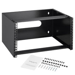 6U Wall Mount Network Rack, 14 in/355.6 mm Depth, 50 lbs/22.68 kg Max Weight Capacity Wall Mount Server Rack with Cage Nuts, 19"/482.6 mm for Shallow Server IT Equipment and Network Switches