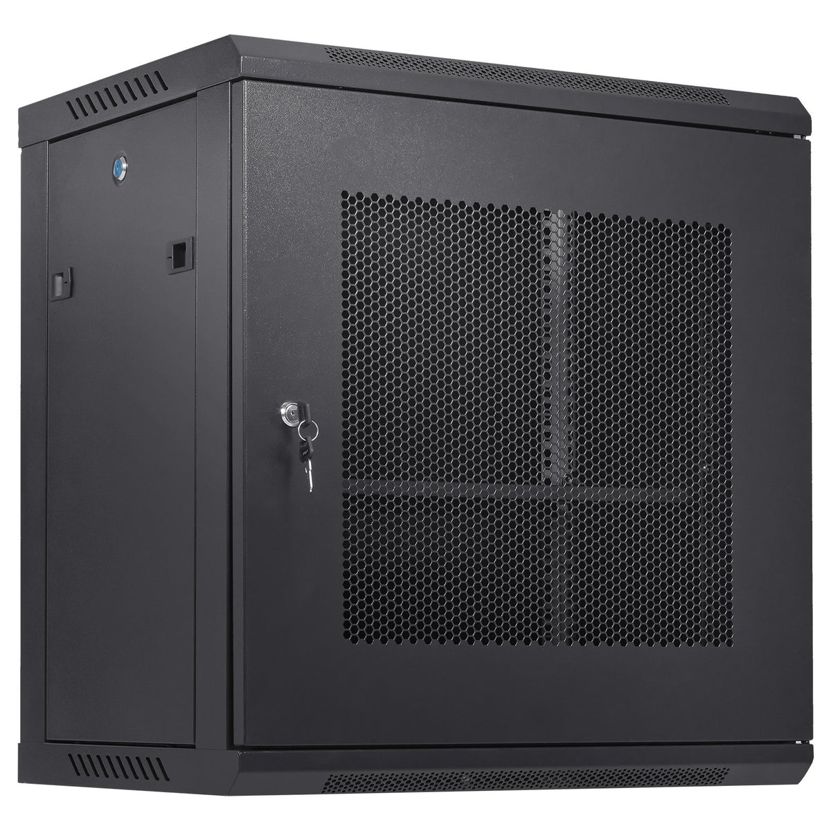 12U Wall Mount Network Server Cabinet, 15.5'' Deep, Server Rack Cabinet Enclosure, 200 lbs Max. Ground-mounted Load Capacity, with Locking Door Side Panels, for IT Equipment, A/V Devices