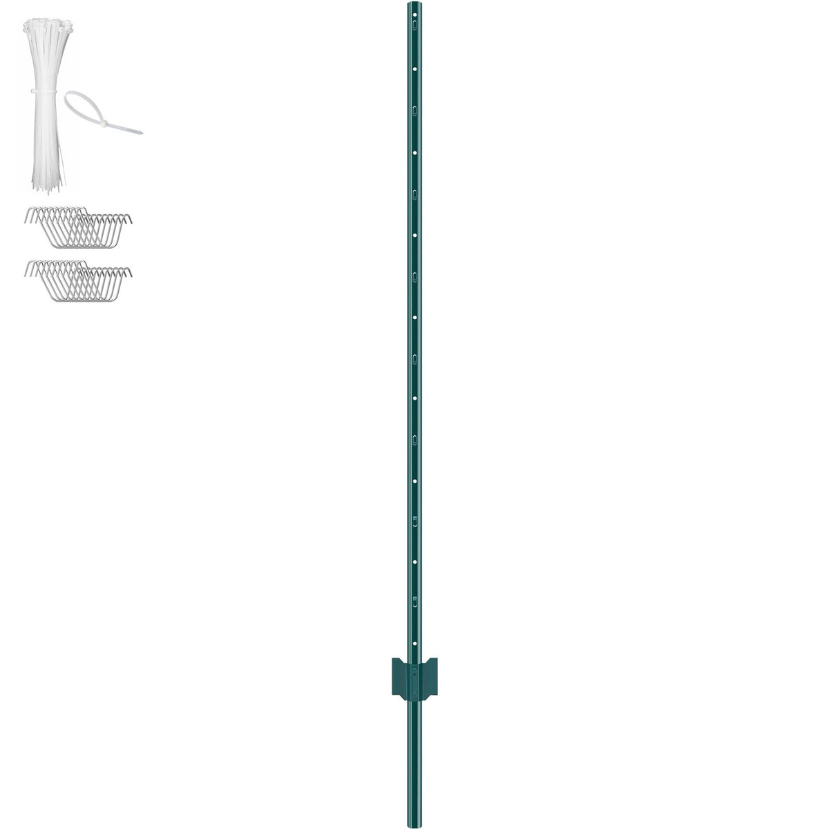 5 Feet Fence Post 10 Pack T-Post Heavy Duty Metal Fence Posts Green
