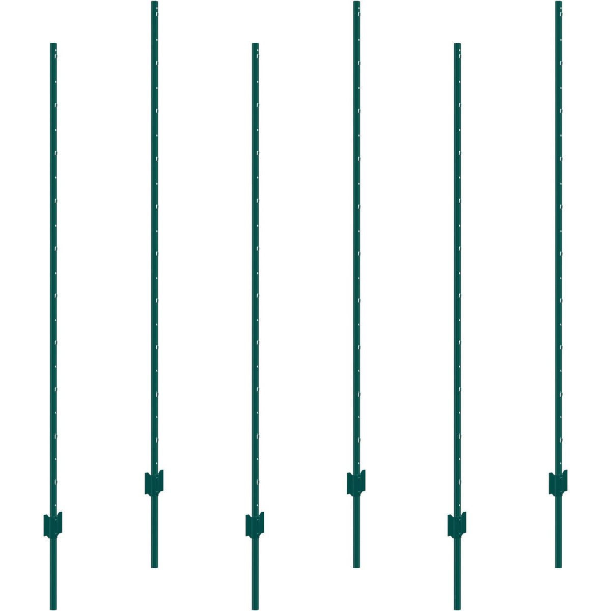 6 Feet Fence Post 6 Pack T-Post Heavy Duty Metal Fence Posts Green