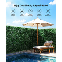 Ivy Privacy Fence, 39 x 198in Artificial Green Wall Screen, Greenery Ivy Fence with Mesh Cloth Backing and Strengthened Joint, Faux Hedges Vine Leaf Decoration for Outdoor Garden, Yard, Balcony