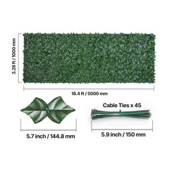 Ivy Privacy Fence, 39 x 198in Artificial Green Wall Screen, Greenery Ivy Fence with Mesh Cloth Backing and Strengthened Joint, Faux Hedges Vine Leaf Decoration for Outdoor Garden, Yard, Balcony