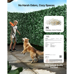 Ivy Privacy Fence, 59 x 158in Artificial Green Wall Screen, Greenery Ivy Fence w/ Mesh Cloth Backing and Strengthened Joint, Faux Hedges Vine Leaf Decoration for Outdoor Garden, Yard, Balcony