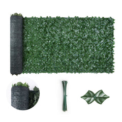 Ivy Privacy Fence, 59 x 158in Artificial Green Wall Screen, Greenery Ivy Fence w/ Mesh Cloth Backing and Strengthened Joint, Faux Hedges Vine Leaf Decoration for Outdoor Garden, Yard, Balcony