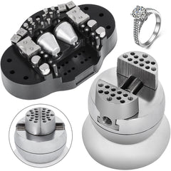 Ball Vise, 3" Engraving Setting Tool, 360° Rotation Engraving Block Vise, 30 PCS Attachment Jewelry Engraving Block Tools Standard Block for Gemstone Inlay and Small-Scale Engraving