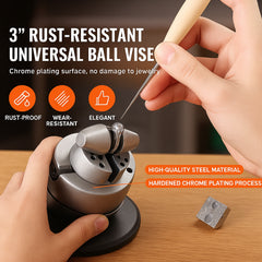 Ball Vise, 3" Engraving Setting Tool, 360° Rotation Engraving Block Vise, 70 PCS Attachment Jewelry Engraving Block Tools Standard Block for Gemstone Inlay and Small-Scale Engraving