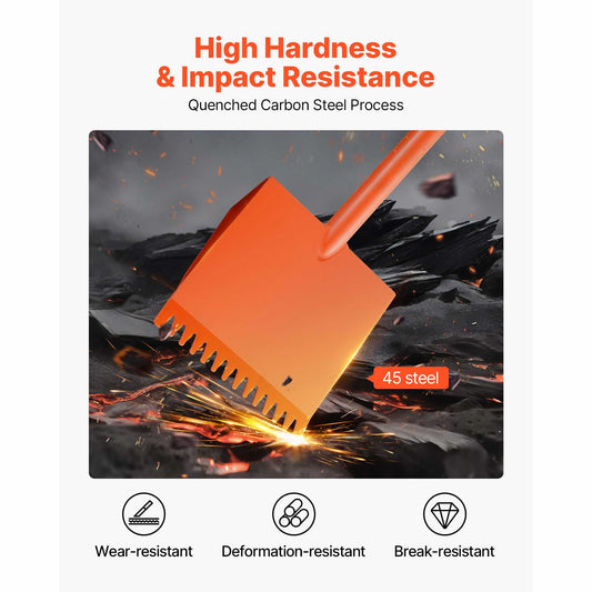 Shingle Shovel 1 Pack, D-Grip Handle Shingle Roof Ripper, High Hardness 45# Steel & Lightweight Easy Tearing Off Roofing & Nails Tool, ideal for Commercial and Residential Use,Orange