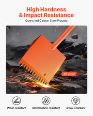 Shingle Shovel 1 Pack, D-Grip Handle Shingle Roof Ripper, High Hardness 45# Steel & Lightweight Easy Tearing Off Roofing & Nails Tool, ideal for Commercial and Residential Use,Orange