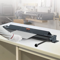 Box and Pan Brake, 1220 mm approx 15 mm, 0 to 130 Degrees Sheet Metal Bending Brake, Portable Mini Metal Bender with 20 Gauge Low Carbon Steel 14 Gauge Aluminum Capacity Power Handle