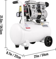 Air Compressor 6.6 Gallon, Portable Air Compressor 1 HP, Oil Free Air Compressor Steel Tank 750W, Pancake Air Compressor 115 PSI, Ultra Quiet Compressor for Home Repair, Tire Inflation