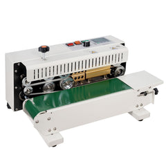 Continuous Bag Band Sealing Machine, 6-12 mm Seal Width, Horizontal Band Sealer Machine with Digital Temperature Control, Carbon Steel Bag Sealer for 0.02-0.8 mm Plastic Bags Films Membrane