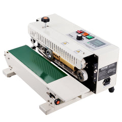 Continuous Bag Band Sealing Machine, 6-12 mm Seal Width, Horizontal Band Sealer Machine with Digital Temperature Control, Carbon Steel Bag Sealer for 0.02-0.8 mm Plastic Bags Films Membrane