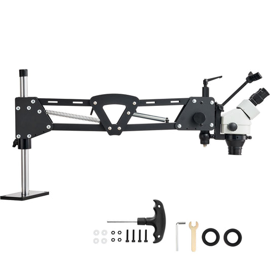 Multi-Directional Microscope with Spring Bracket, 7X-45X Magnification Jewelry Microscope, Micro Jewelry Inlaid Stand with Integrated USB Ring LED Light, Jewelers Microscope for Jewelry Inlay