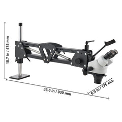 Multi-Directional Microscope with Spring Bracket, 7X-45X Magnification Jewelry Microscope, Micro Jewelry Inlaid Stand with Integrated USB Ring LED Light, Jewelers Microscope for Jewelry Inlay