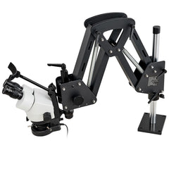 Multi-Directional Microscope with Spring Bracket, 7X-45X Magnification Jewelry Microscope, Micro Jewelry Inlaid Stand with Integrated USB Ring LED Light, Jewelers Microscope for Jewelry Inlay