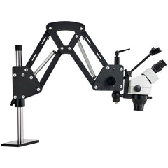 Multi-Directional Microscope with Spring Bracket, 7X-45X Magnification Jewelry Microscope, Micro Jewelry Inlaid Stand with Integrated USB Ring LED Light and 360° Ball Vise, for Jewelry Inlay