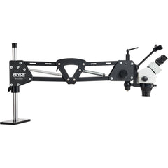 Multi-Directional Microscope with Spring Bracket, 7X-45X Magnification Jewelry Microscope, Micro Jewelry Inlaid Stand with Integrated USB Ring LED Light and 360° Ball Vise, for Jewelry Inlay