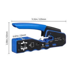 RJ45 Crimp Tool Kit, Cat5e/Cat6/Cat6a Ethernet Crimper Crimp Pliers for 8-Pin Modular Plugs with 20pcs Pass-Through Connectors and Covers, Wire Stripper and Network Tester