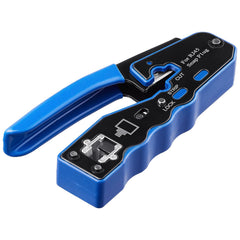 RJ45 Crimp Tool Kit, Cat5e/Cat6/Cat6a Ethernet Crimper Crimp Pliers for 8-Pin Modular Plugs with 20pcs Pass-Through Connectors and Covers, Wire Stripper and Network Tester