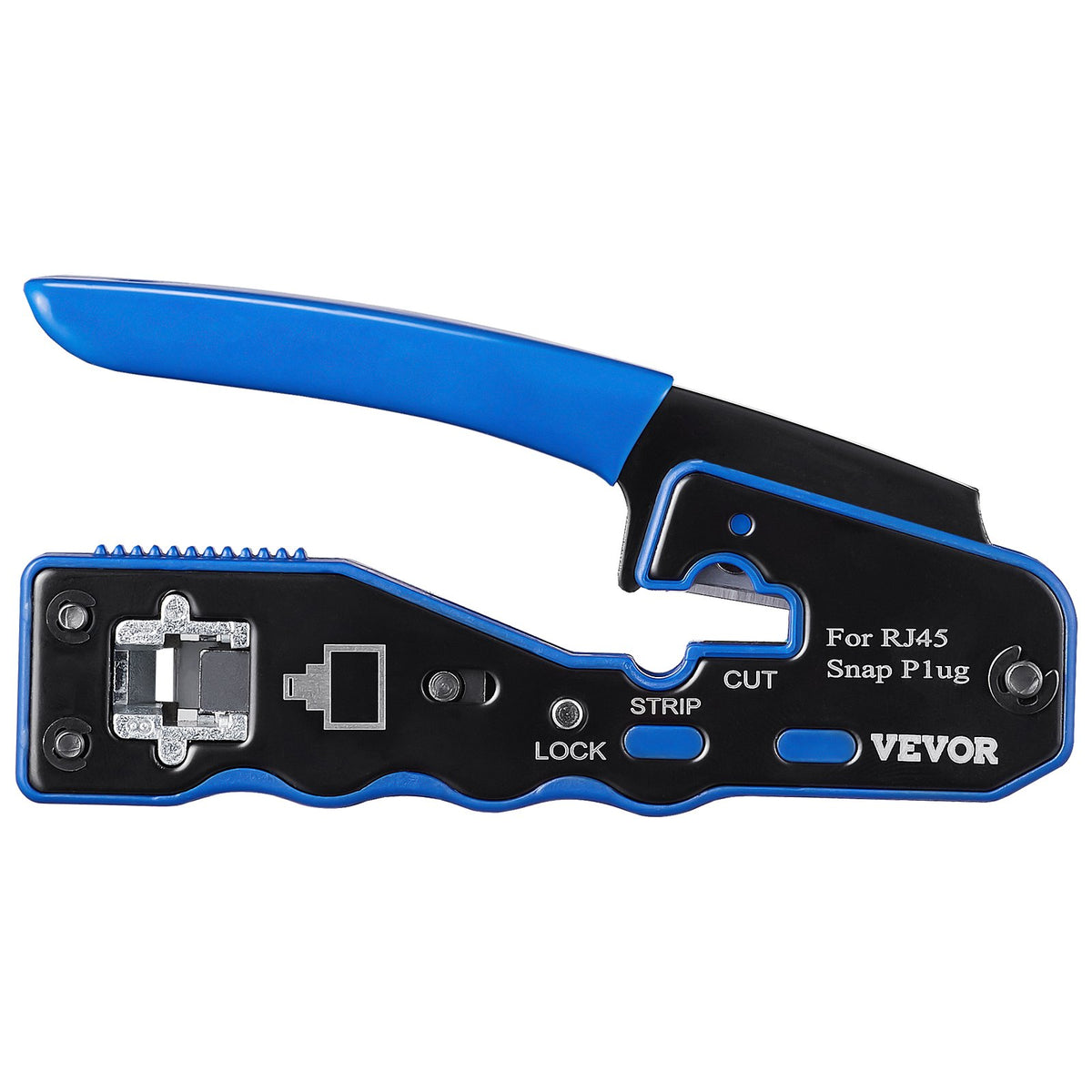 RJ45 Crimp Tool Kit, Cat5e/Cat6/Cat6a Ethernet Crimper Crimp Pliers for 8-Pin Modular Plugs with 20pcs Pass-Through Connectors and Covers, Wire Stripper and Network Tester