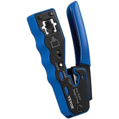 RJ45 Crimp Tool Kit, Cat5e/Cat6/Cat6a Ethernet Crimper Crimp Pliers for 8-Pin Modular Plugs with 20pcs Pass-Through Connectors and Covers, Wire Stripper and Network Tester