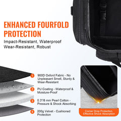 Telescope Case, 560 mm, Telescope Storage Bag with Fixed Buckles, Multi-Pocket & Detachable Divider for Telescope, Shock-Absorbent Telescope Carrying Case to Easily Secure Optical Tube & Tripod