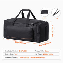 Telescope Case, 560 mm, Telescope Storage Bag with Fixed Buckles, Multi-Pocket & Detachable Divider for Telescope, Shock-Absorbent Telescope Carrying Case to Easily Secure Optical Tube & Tripod