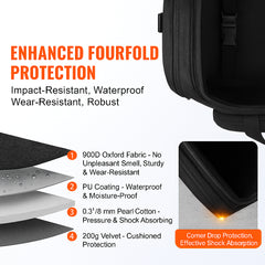Telescope Case, 560 mm, Telescope Storage Bag with Fixed Buckles, Multi-Pocket & Detachable Divider for Telescope, Shock-Absorbent Telescope Carrying Case to Easily Secure Optical Tube & Tripod