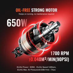 Air Compressor Compact Portable Oil Free Compressor 4L 7bar