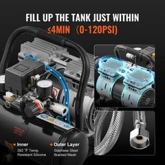 Air Compressor Compact Portable Oil Free Compressor 4L 7bar