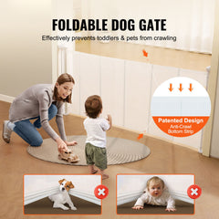Retractable Baby Gate, 34.2" Tall Mesh Baby Gate, Extends up to 76.8" Wide Retractable Gate for Kids or Pets, Retractable Dog Gates for Indoor Stairs, Doorways, Hallways, Playrooms, White