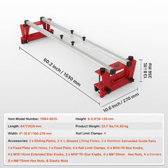 Router Sled, 1625 mm, Portable and Easy to Adjust Slab Flattening Jig, DIY Woodworking Router Sled for Flattening Slabs, Slab Guide Jig Trimming Planing Machine for Wood Flattening, Home DIY