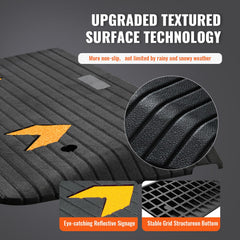 Upgraded Rubber Threshold Ramp, 7.6 cm Rise Door Ramp with 1 Channel, Natural Rubber Car Ramp with Non-Slip Textured Surface, 150 tons Load Capacity Curb Ramp for Wheelchair and Scooter