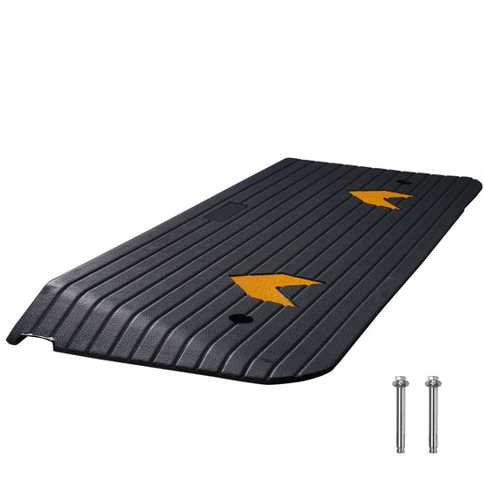 Rubber Threshold Ramp, 5 cm Rise Threshold Ramp Doorway, Recycled Rubber Power Threshold Ramp Rated 15 tons Load Capacity, Non-Slip Surface Rubber Solid Threshold Ramp for Wheelchair and Scooter