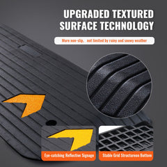 Rubber Threshold Ramp, 5 cm Rise Threshold Ramp Doorway, Recycled Rubber Power Threshold Ramp Rated 15 tons Load Capacity, Non-Slip Surface Rubber Solid Threshold Ramp for Wheelchair and Scooter