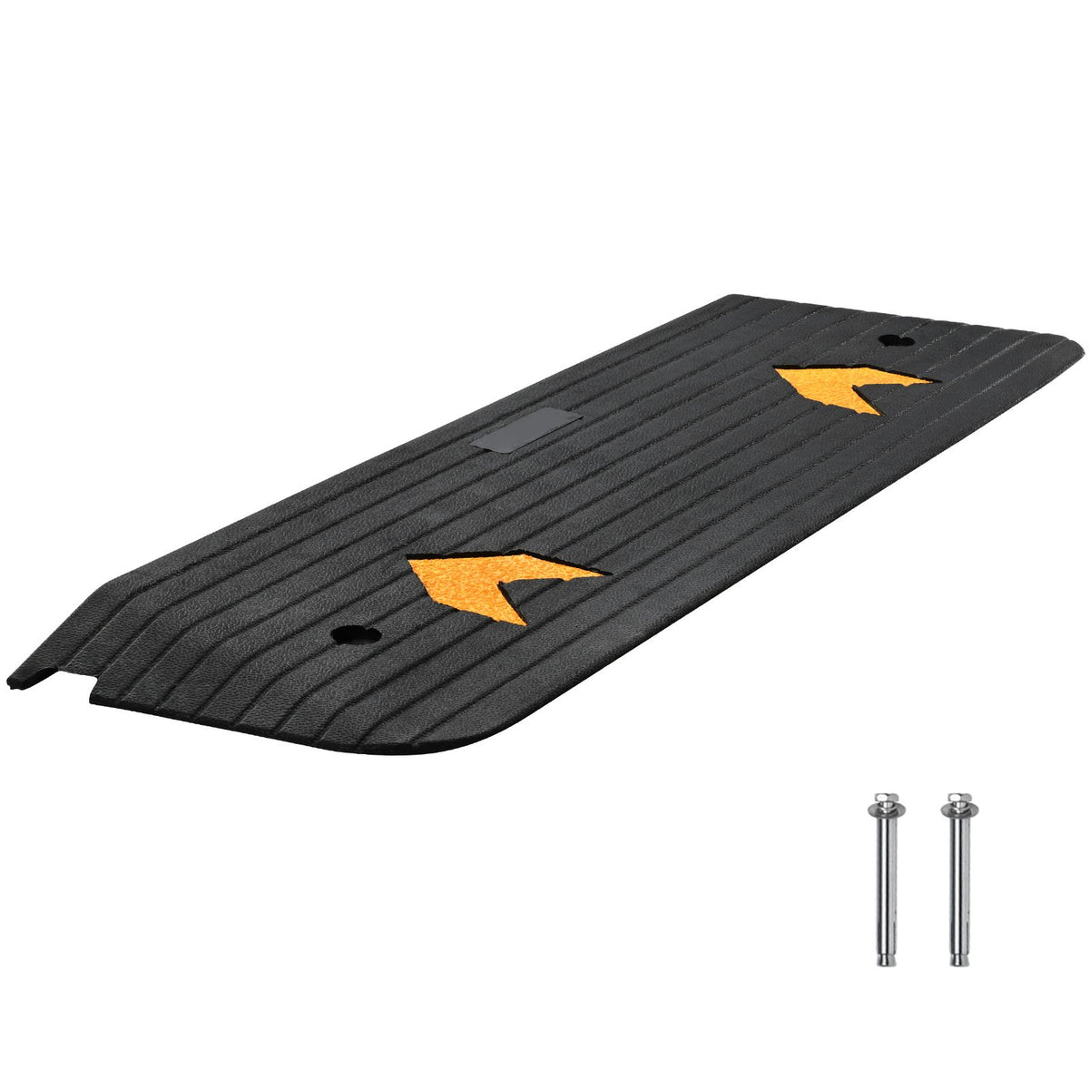 Upgraded Rubber Threshold Ramp, 2.5 cm Rise Wheelchair Ramp Doorway, Natural Curb Ramp Rated 15 tons Load Capacity, Non-Slip Textured Surface Rubber Curb Ramp for Wheelchair and Scooter