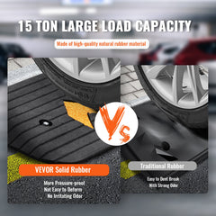 Upgraded Rubber Threshold Ramp, 2.5 cm Rise Wheelchair Ramp Doorway, Natural Curb Ramp Rated 15 tons Load Capacity, Non-Slip Textured Surface Rubber Curb Ramp for Wheelchair and Scooter